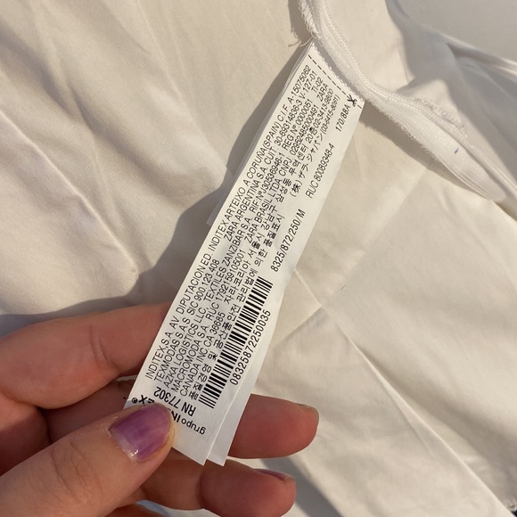 Zara white fitted blouse size medium. Missing two buttons. - Picture 12 of 13